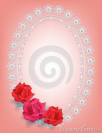 Frame with roses Vector Illustration