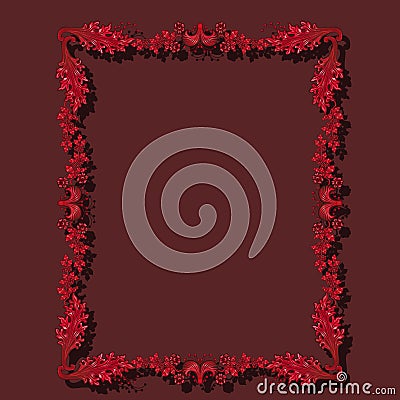 Frame ruby color with shadow Vector Illustration