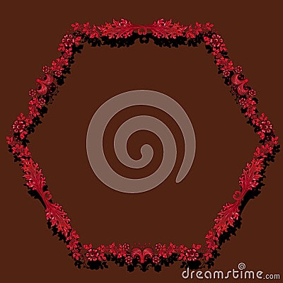 Frame ruby color with shadow Vector Illustration