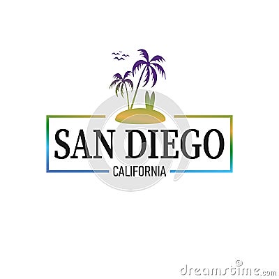 Frame San Diego logo design Vector graphic badge eps10. Vector Illustration