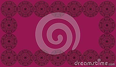 Frame of Seamless pattern tile with round floral mandalas. Islam, Yoga, Arabic, Indian, ottoman motifs. Perfect for printing on Stock Photo