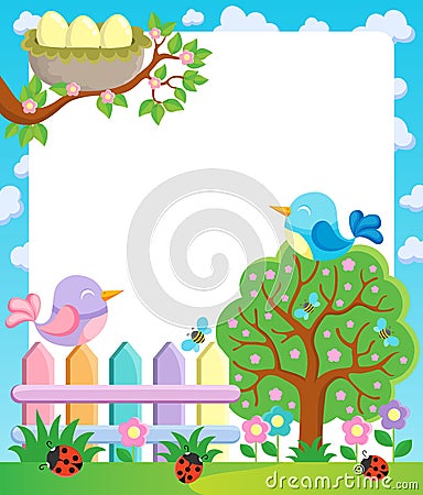 Frame with spring theme Vector Illustration