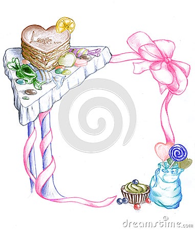 Frame of sweets Stock Photo