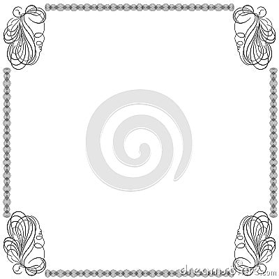 Frame with swirl interlaced lines Vector Illustration