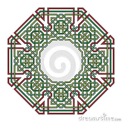 Frame with Tangled Modern Pattern Vector Illustration