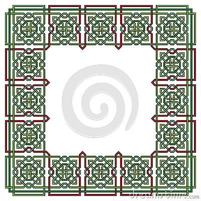 Frame with Tangled Modern Pattern Vector Illustration