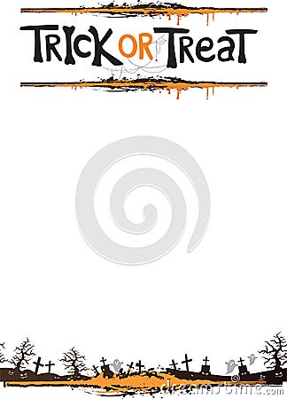 Frame template for halloween trick or treat Vector Illustration