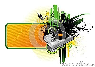 Frame with turntable Vector Illustration