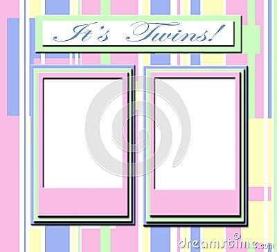 Frame for twin babies Stock Photo