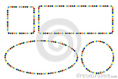 Frame - Various Color Dots Vector Illustration