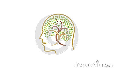 head logo tree Stock Photo