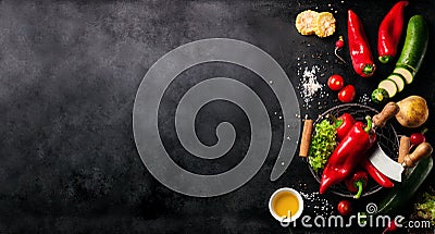 Frame of vegetables, healthy or vegetarian concept, top view Stock Photo