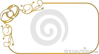 Frame with wedding rings Vector Illustration