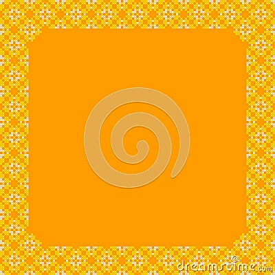 Frame, yellow and orange patterns on canvas Vector Illustration