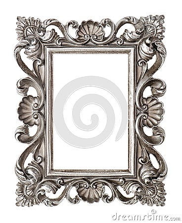 Frame your picture, photo, image. Vintage silver baroque object Stock Photo