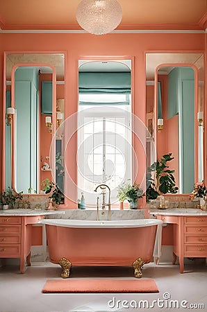 Framed Bathroom Mirrors Stock Photo