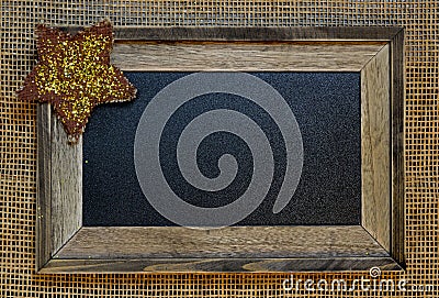 Framed blank textured chalkboard Stock Photo