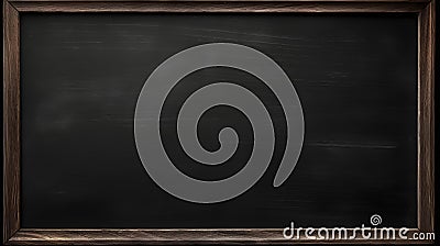 Framed school chalkboard (can be used as a dark background for objects or lettering). Stock Photo