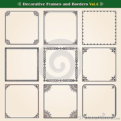 Frames and borders set 6 Vector Illustration