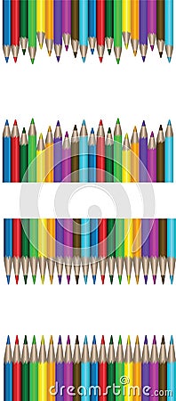 Frames of colorful pencils for your text Vector Illustration