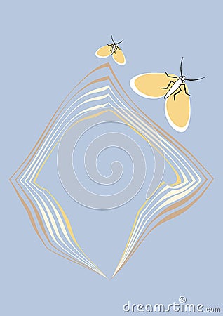 frames of moths. Design element for the design of books, notebooks, postcards, interior items, mobile application Vector Illustration