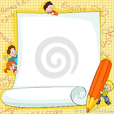 Frames on school kids Vector Illustration