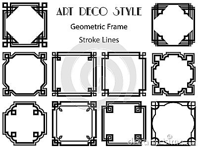 Frames simple classic set. Basics element of decor. Square panels picture border frames. Collection of Vintage retro sketch Vector Illustration