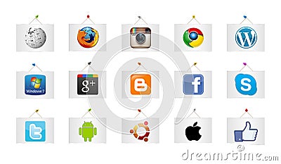 Frames with the software symbols Editorial Stock Photo