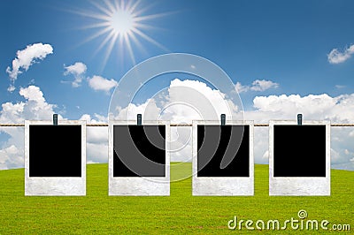 Frames with sun and field Stock Photo