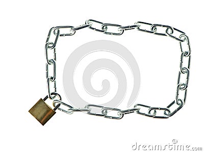 Framework from chain with lock Stock Photo