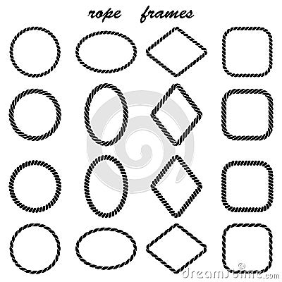 Framework collection of black rope Vector Illustration