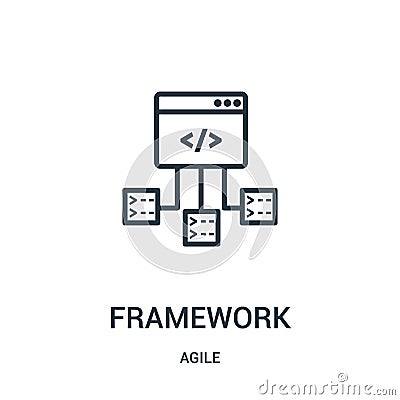 framework icon vector from agile collection. Thin line framework outline icon vector illustration Vector Illustration