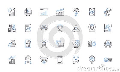 Framework line icons collection. Backb, Scaffold, Support, Framework, Structure, Skeleton, Architecture vector and Vector Illustration