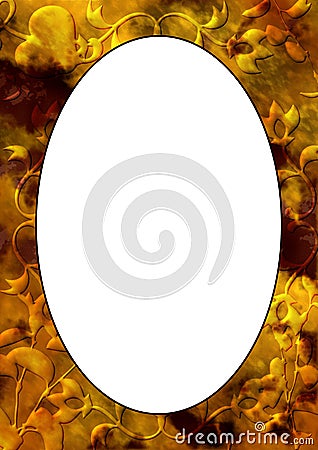 Framework_old_gold_oval Stock Photo