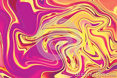 framing the canvas with vibrant contrast sunny gold liquid paint splashes universe space texture trippy waves of random colorful Stock Photo