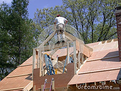 Framing a dormer Stock Photo