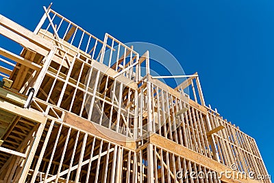 Framing of new home construction Stock Photo