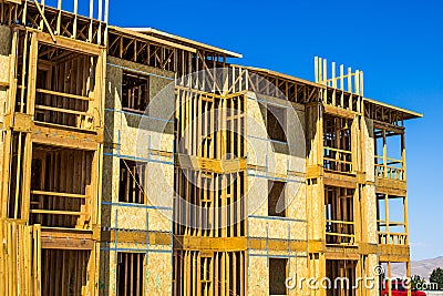 Framing On New Residential Construction Stock Photo