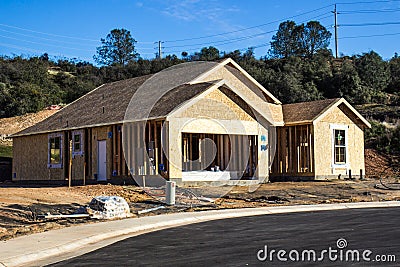 Brand New Construction Of Single Family Home Stock Photo