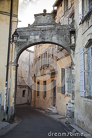 France, Arles, old city, the old door of the city. Editorial Stock Photo