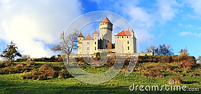 France . beauiful medieval castle Chateau de Montrottier, Rhone-Alpes, Savoie Stock Photo