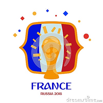 France is champion. Winner of the world football championship Russia 2018. Vector Illustration