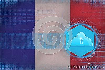 France cloud storage. Cloud storage security concept. Stock Photo