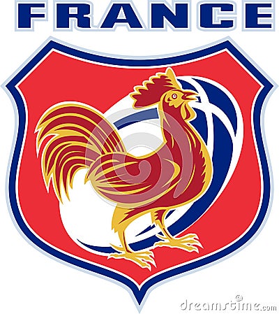 france cockerel rooster rugby ball Stock Photo