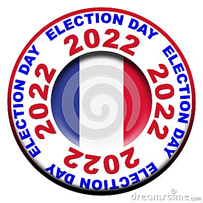 France Election Day Circular Flag Concept - 3D Illustration Stock Photo