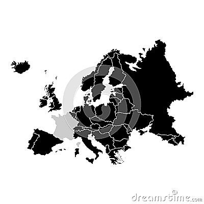 France on Europe territory map. White background. Vector illustration Vector Illustration