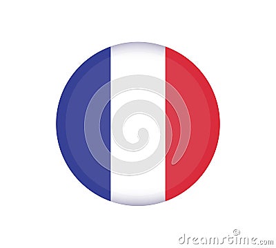 France flag button. France Flag Vector Round Icon - Illustration Vector Illustration