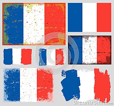 France flag collection vector Vector Illustration