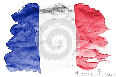 France flag is depicted in liquid watercolor style isolated on white background Stock Photo