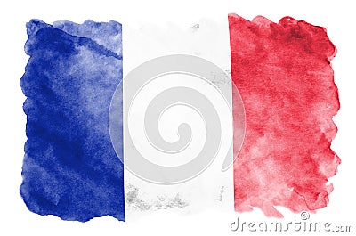 France flag is depicted in liquid watercolor style isolated on white background Stock Photo